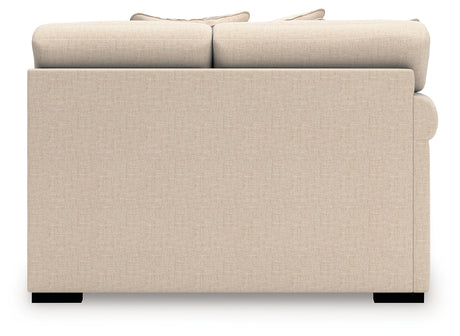 LadyMae Twill Left-Arm Facing Loveseat from Ashley - Luna Furniture