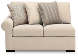 LadyMae Twill Left-Arm Facing Loveseat from Ashley - Luna Furniture