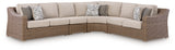 Laguna Heights Beige 4-Piece Outdoor Sectional from Ashley - Luna Furniture