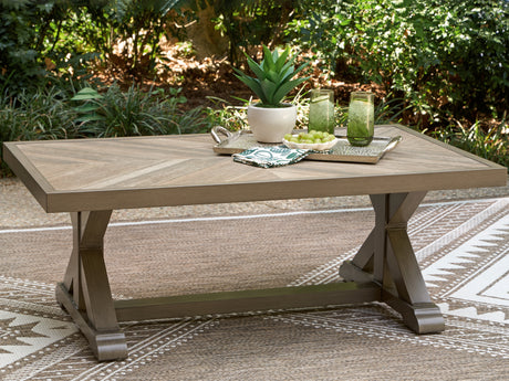 Laguna Heights Beige Outdoor Coffee Table from Ashley - Luna Furniture