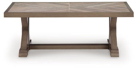 Laguna Heights Beige Outdoor Coffee Table from Ashley - Luna Furniture