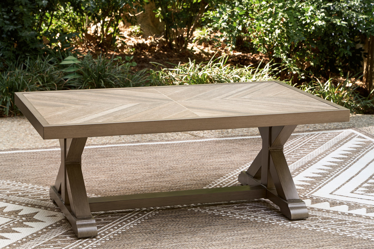 Laguna Heights Beige Outdoor Coffee Table from Ashley Furniture - Luna Furniture