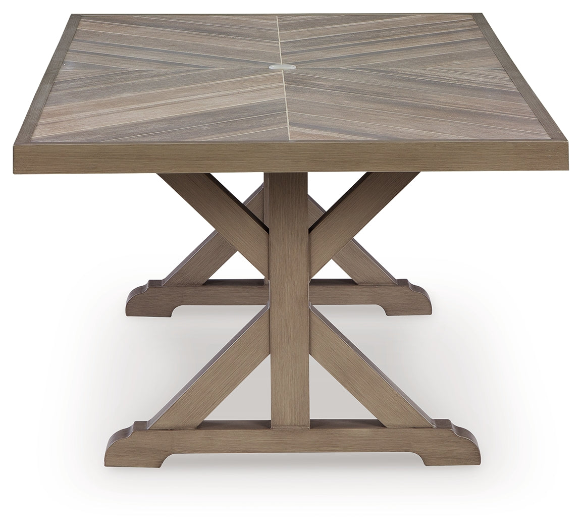 Laguna Heights Beige Outdoor Dining Table from Ashley - Luna Furniture