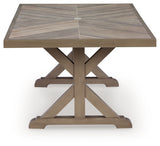 Laguna Heights Beige Outdoor Dining Table from Ashley - Luna Furniture
