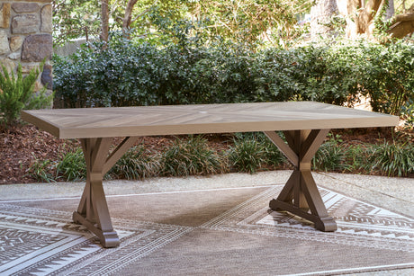 Laguna Heights Beige Outdoor Dining Table from Ashley - Luna Furniture