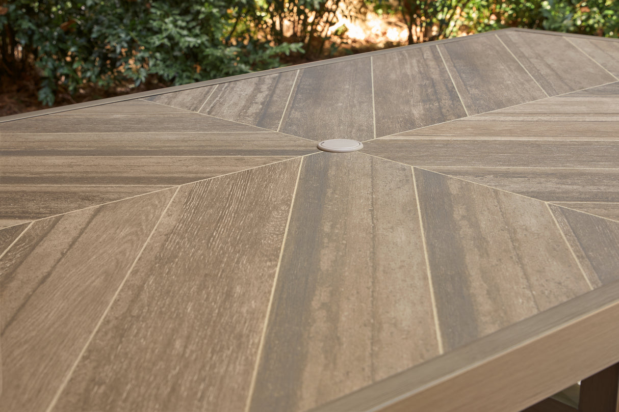 Laguna Heights Beige Outdoor Dining Table from Ashley - Luna Furniture