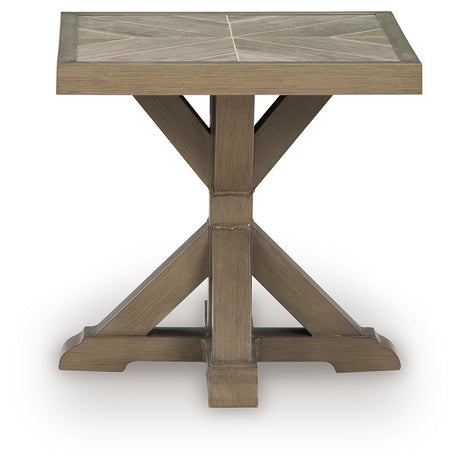 Laguna Heights Beige Outdoor End Table from Ashley - Luna Furniture