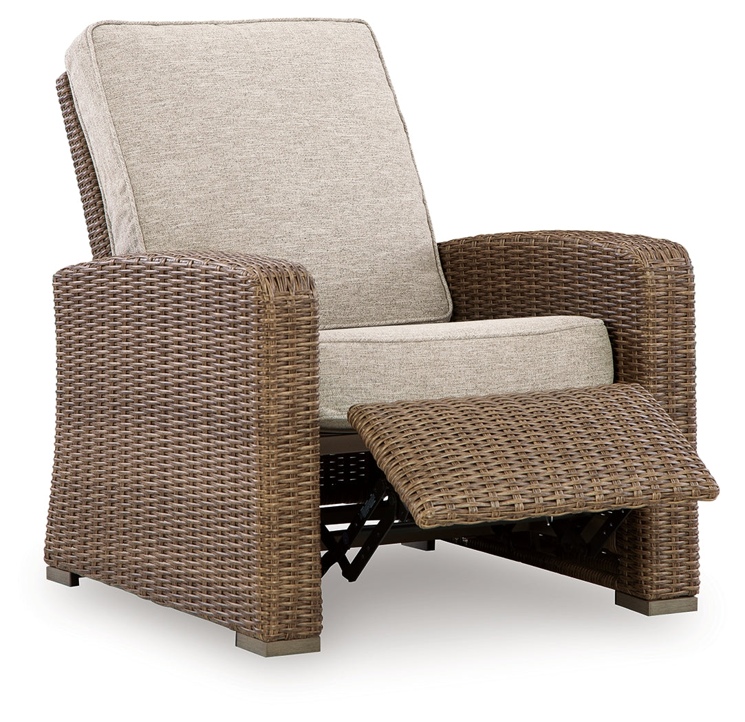 Laguna Heights Beige Outdoor Recliner from Ashley - Luna Furniture