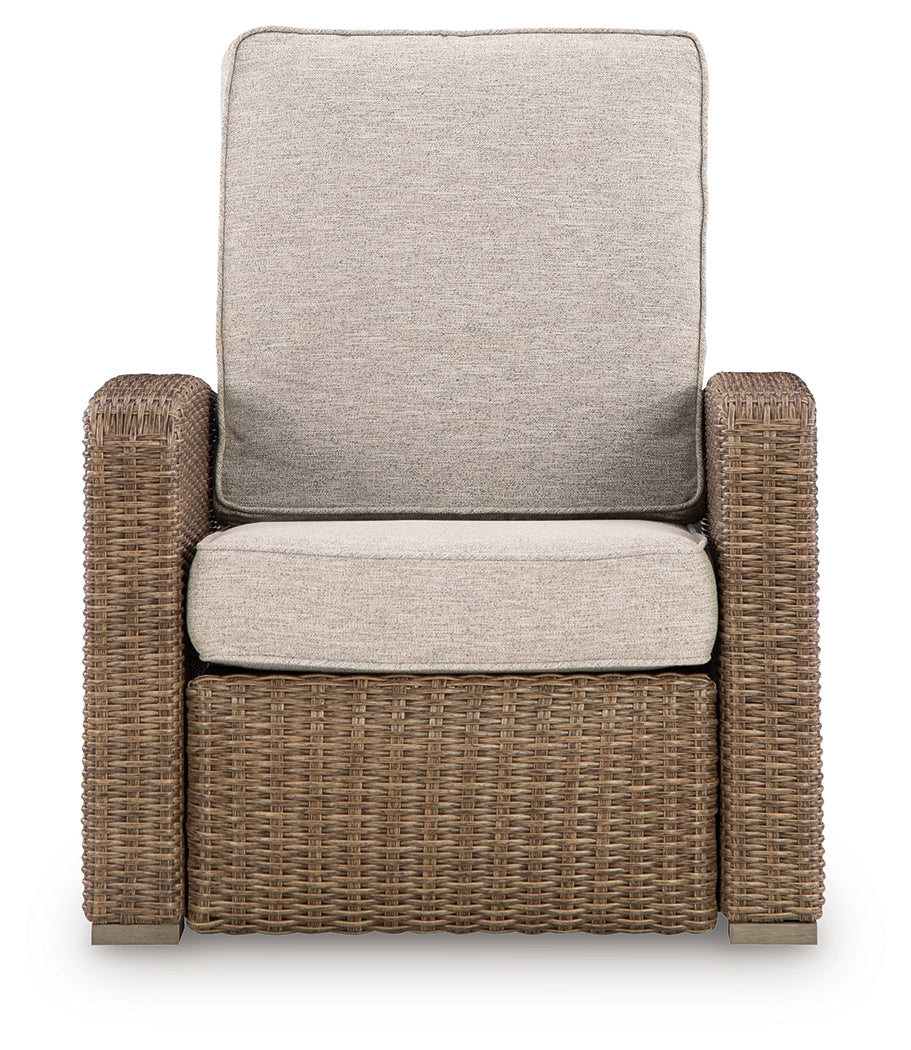 Laguna Heights Beige Outdoor Recliner from Ashley - Luna Furniture