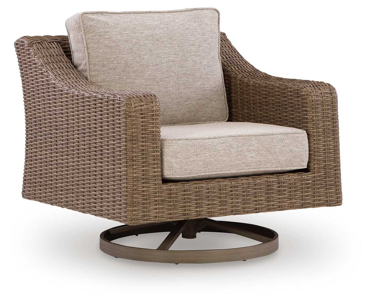 Laguna Heights Beige Swivel Lounge with Cushion from Ashley Furniture - Luna Furniture