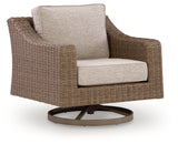 Laguna Heights Beige Swivel Lounge with Cushion from Ashley Furniture - Luna Furniture