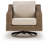 Laguna Heights Beige Swivel Lounge with Cushion from Ashley Furniture - Luna Furniture