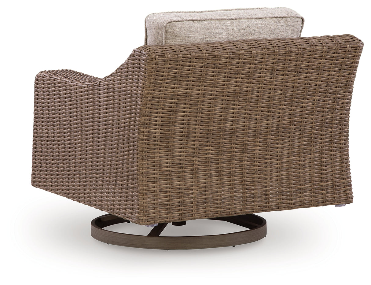 Laguna Heights Beige Swivel Lounge with Cushion from Ashley Furniture - Luna Furniture