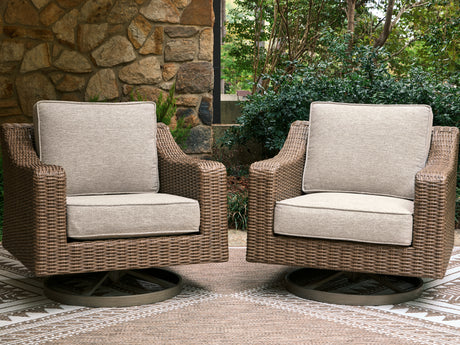 Laguna Heights Beige Swivel Lounge with Cushion from Ashley - Luna Furniture