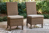 Laguna Heights Outdoor Dining Table and 4 Chairs and Bench in Beige from Ashley Furniture - Luna Furniture