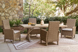 Laguna Heights Outdoor Dining Table and 4 Chairs in Beige from Ashley - Luna Furniture