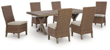 Laguna Heights Outdoor Dining Table and 6 Chairs in Beige from Ashley - Luna Furniture