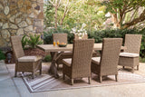 Laguna Heights Outdoor Dining Table and 6 Chairs in Beige from Ashley - Luna Furniture