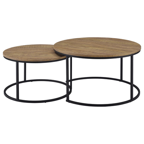 Lainey Mango 2-Piece Round Nesting Coffee Table from Coaster - Luna Furniture