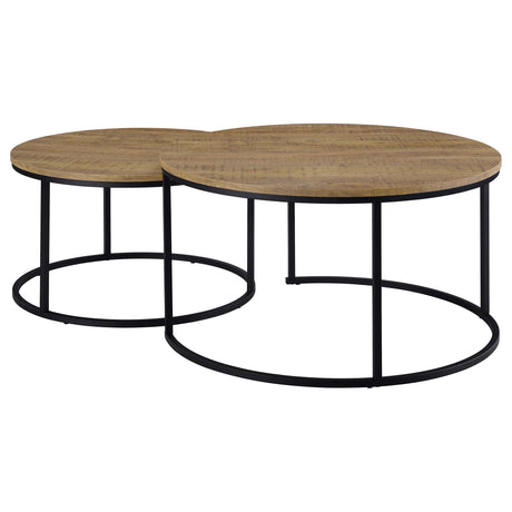 Lainey Mango 2-Piece Round Nesting Coffee Table from Coaster - Luna Furniture