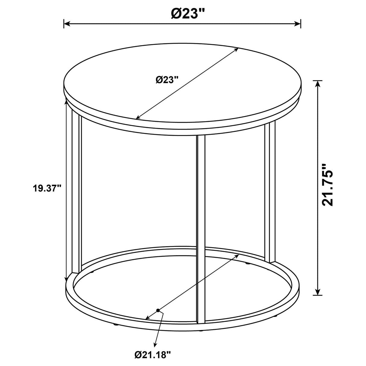 Lainey Mango Round Occasional Side End Table from Coaster - Luna Furniture