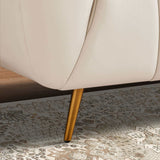 LaMattina Beige Genuine Italian Leather Channel Tufted Sofa from Midinmod - Luna Furniture