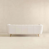 LaMattina Beige Genuine Italian Leather Channel Tufted Sofa from Midinmod - Luna Furniture
