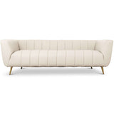 LaMattina Beige Genuine Italian Leather Channel Tufted Sofa from Midinmod - Luna Furniture