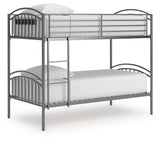 Lanceburg Gray Twin over Twin Bunk Bed and 2 Mattresses from Ashley - Luna Furniture