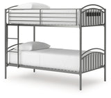 Lanceburg Gray Twin over Twin Bunk Bed and 2 Mattresses from Ashley - Luna Furniture