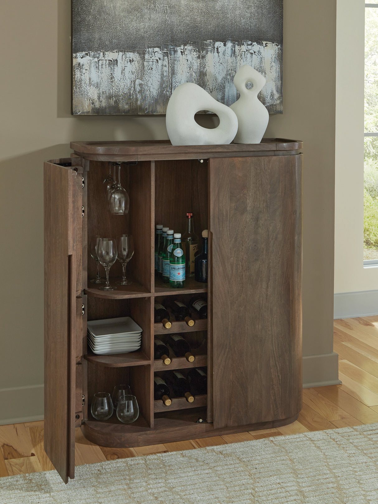 Landermont Medium Brown Bar Cabinet from Ashley - Luna Furniture