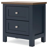 Landocken Full Panel Headboard with Mirrored Dresser and Nightstand in Brown/Blue from Ashley - Luna Furniture
