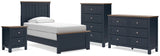 Landocken Twin Panel Bed, Dresser, Chest and Nightstand from Ashley - Luna Furniture