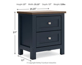Landocken Twin Panel Headboard with Mirrored Dresser, Chest and 2 Nightstands in Brown/Blue from Ashley - Luna Furniture