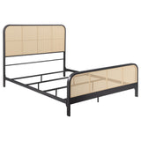 Lanewood Black Polyethylene PE Rattan Upholstered Metal Eastern King Bed from Coaster - Luna Furniture