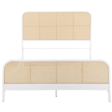 Lanewood White Polyethylene PE Rattan Upholstered Metal Eastern King Bed from Coaster - Luna Furniture