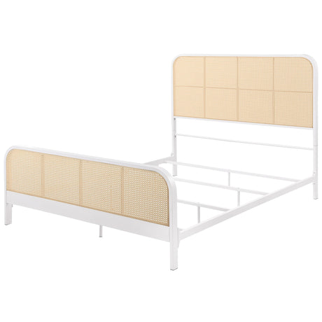 Lanewood White Polyethylene PE Rattan Upholstered Metal Eastern King Bed from Coaster - Luna Furniture