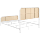 Lanewood White Polyethylene PE Rattan Upholstered Metal Eastern King Bed from Coaster - Luna Furniture
