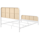 Lanewood White Polyethylene PE Rattan Upholstered Metal Eastern King Bed from Coaster - Luna Furniture