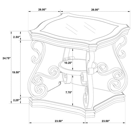 Laney Dark Merlot 2-Piece Glass Top Coffee and End Table Set from Coaster - Luna Furniture