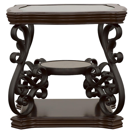 Laney Dark Merlot 2-Piece Glass Top Coffee and End Table Set from Coaster - Luna Furniture