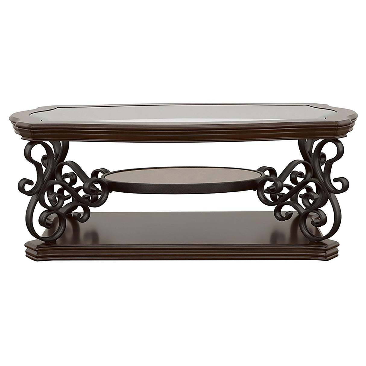 Laney Dark Merlot 3-Piece Glass Top Coffee and End Table Set from Coaster - Luna Furniture