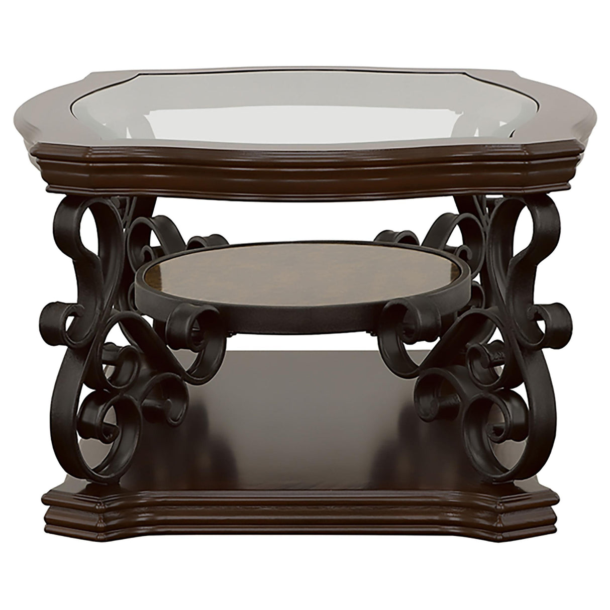 Laney Dark Merlot 3-Piece Glass Top Coffee and End Table Set from Coaster - Luna Furniture