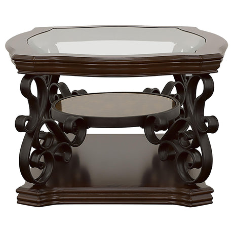 Laney Dark Merlot 3-Piece Glass Top Coffee and End Table Set from Coaster - Luna Furniture