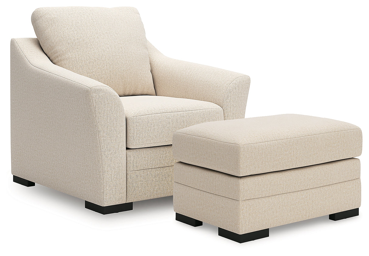 Lango Jute Chair and Ottoman from Ashley - Luna Furniture