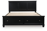 Lanolee Black California King Panel Storage Bed from Ashley - Luna Furniture
