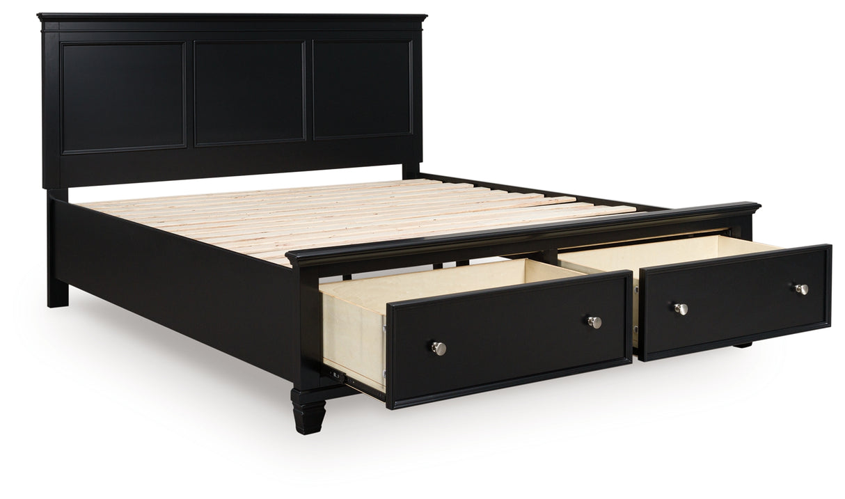 Lanolee Black King Panel Storage Bed from Ashley - Luna Furniture