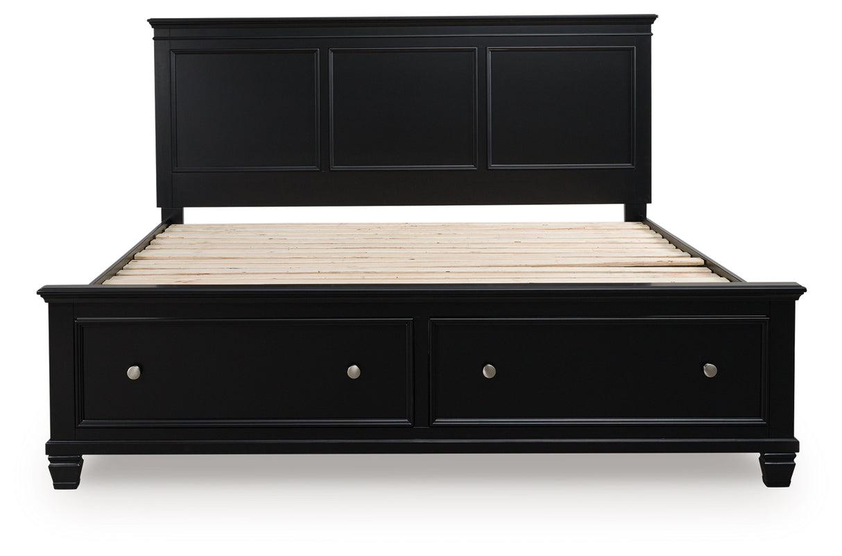 Lanolee Black King Panel Storage Bed from Ashley - Luna Furniture