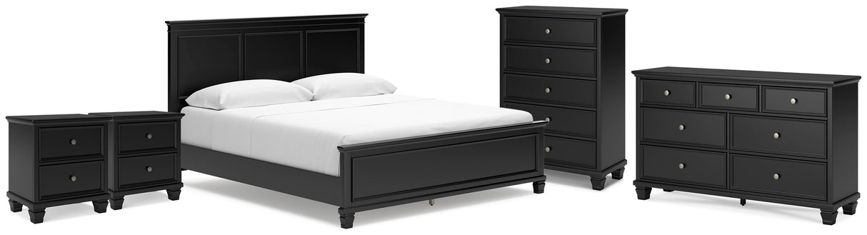 Lanolee California King Panel Bed, Dresser, Chest and 2 Nightstands from Ashley - Luna Furniture