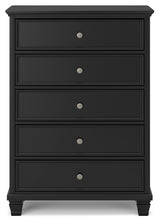 Lanolee California King Panel Bed with Mirrored Dresser, Chest and 2 Nightstands in Black from Ashley - Luna Furniture